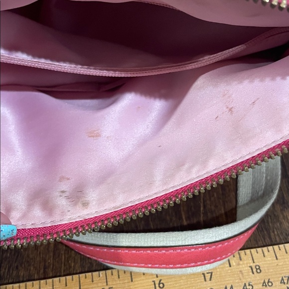 Coach Signature Heritage Stripe Coated Canvas and Leather Satchel Pink - Picture 16 of 16